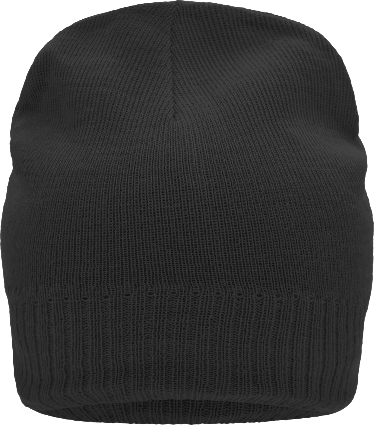Knitted Beanie with Fleece Inset black One Size