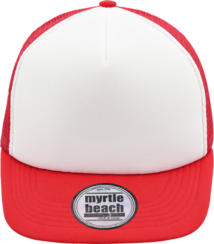 5 Panel Flat Peak Cap white/red One Size