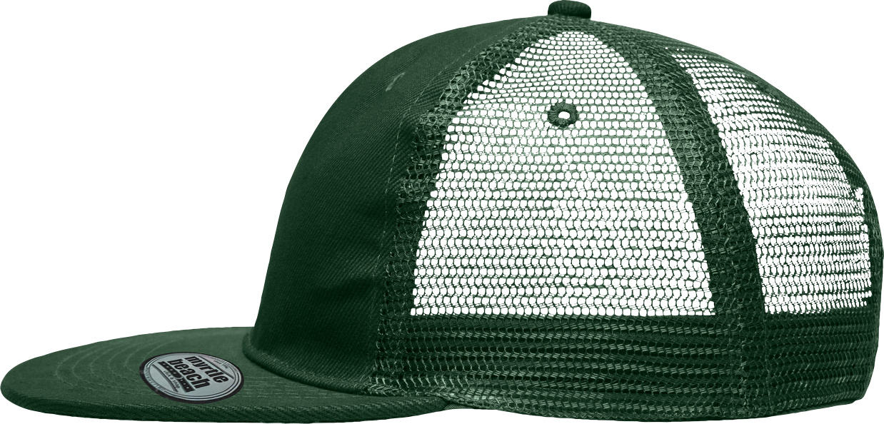 6 Panel Flat Peak Cap darkgreen One Size