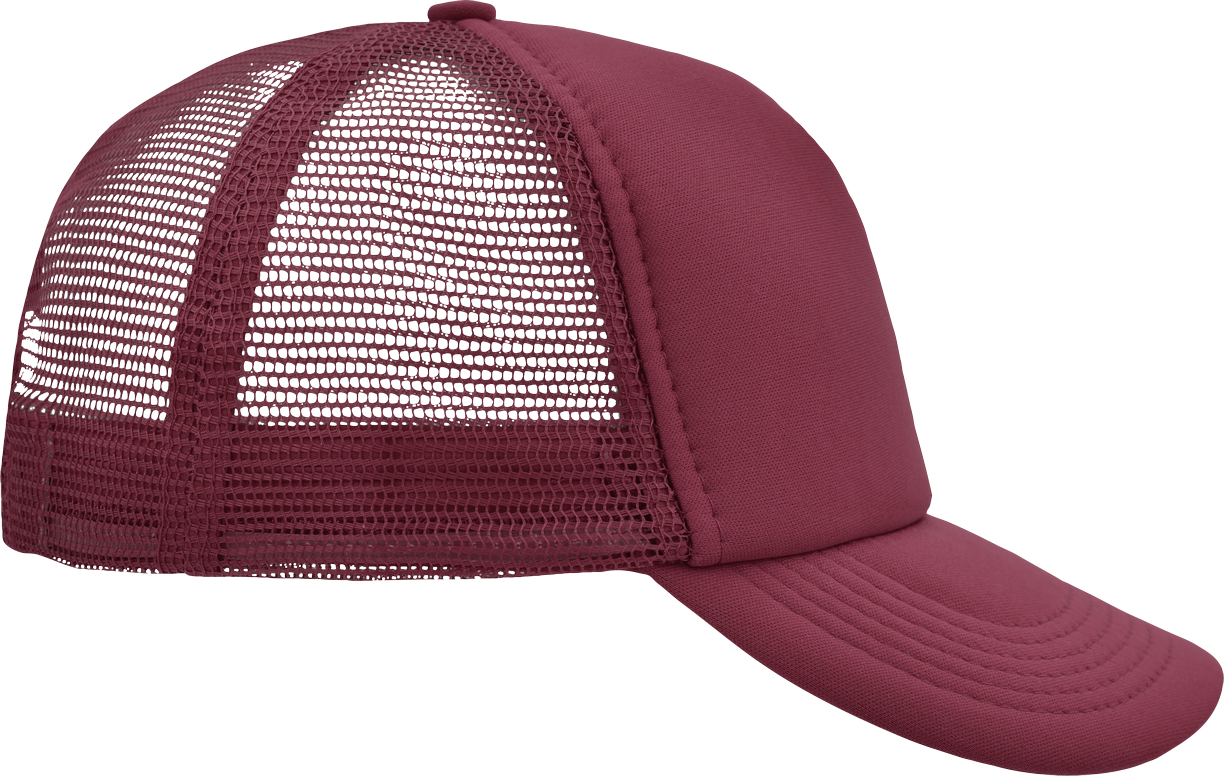 5 Panel Polyester Mesh Cap burgundy One Size