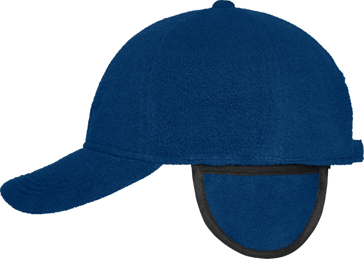 6 Panel Fleece Cap with Earflaps navy One Size