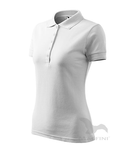 Pique Polo Polohemd Damen weiss XS