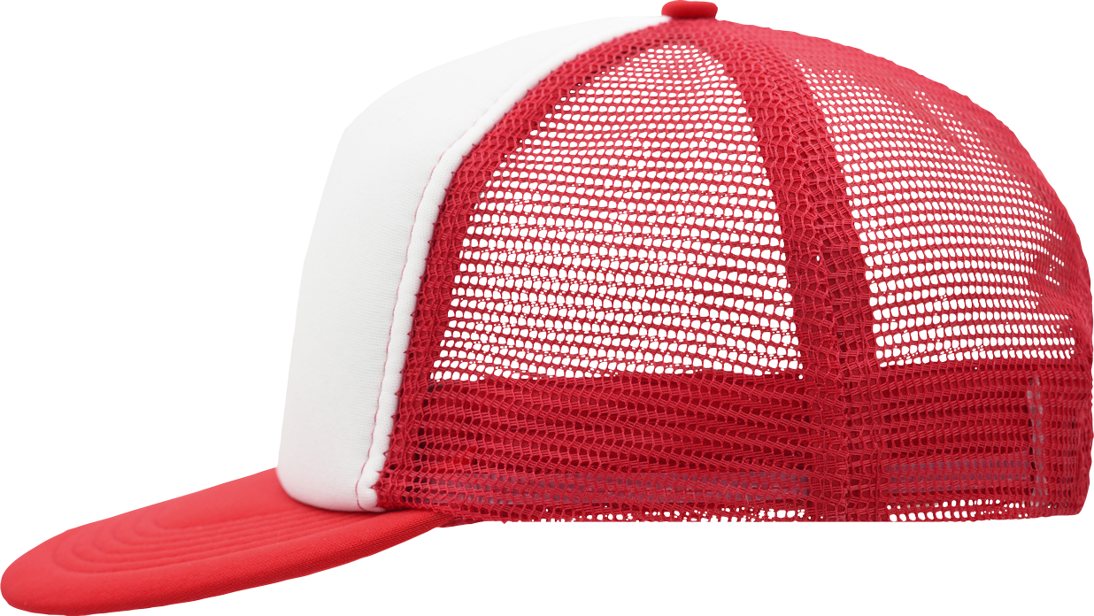 5 Panel Flat Peak Cap white/red One Size