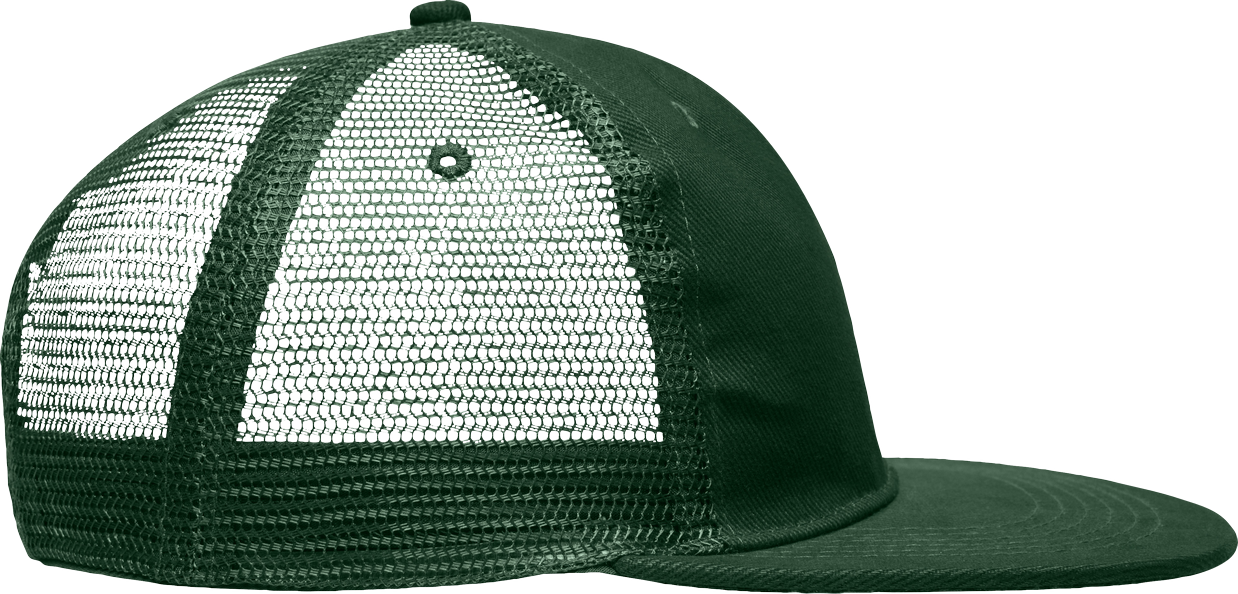 6 Panel Flat Peak Cap darkgreen One Size