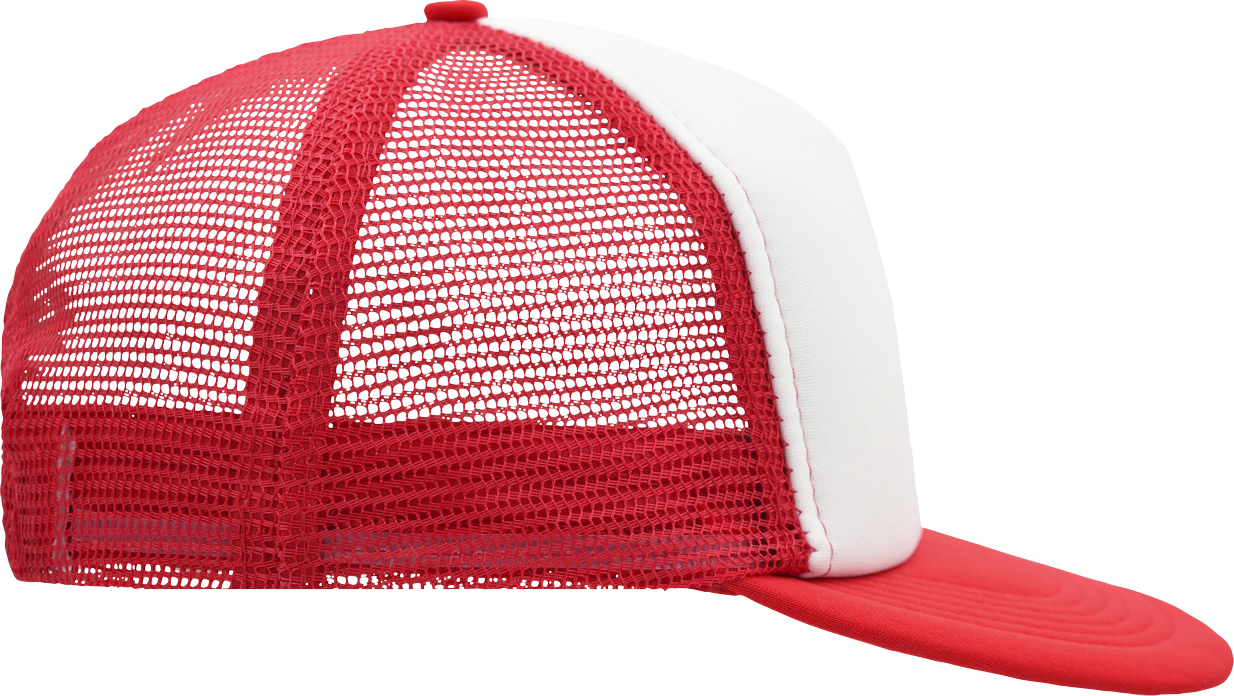 5 Panel Flat Peak Cap white/red One Size