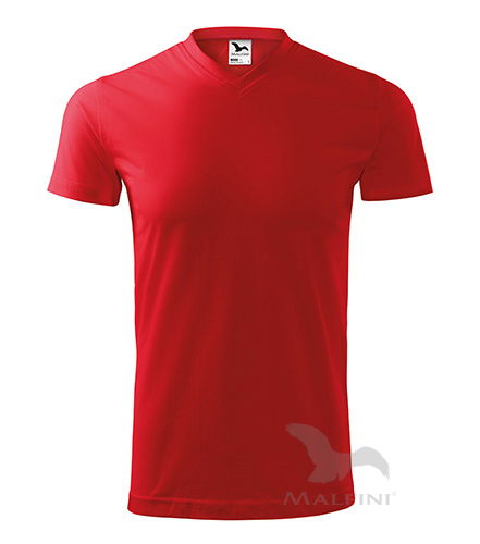 Heavy V-Neck T-Shirt unisex rot 2XL