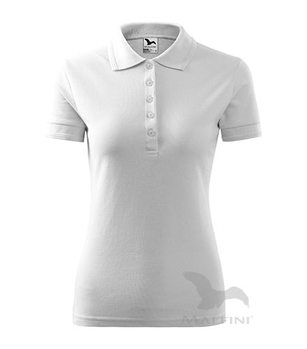 Pique Polo Polohemd Damen weiss XS
