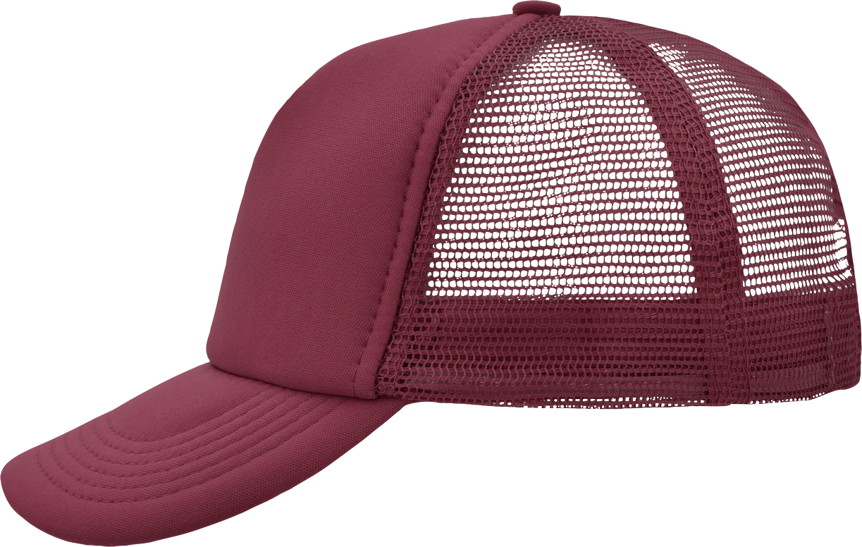 5 Panel Polyester Mesh Cap burgundy One Size